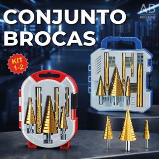Conjunto de Brocas Maleta 3 Peças a 7 Peças Broca de Titânio Alta Durabilidade em Oferta na Shopee