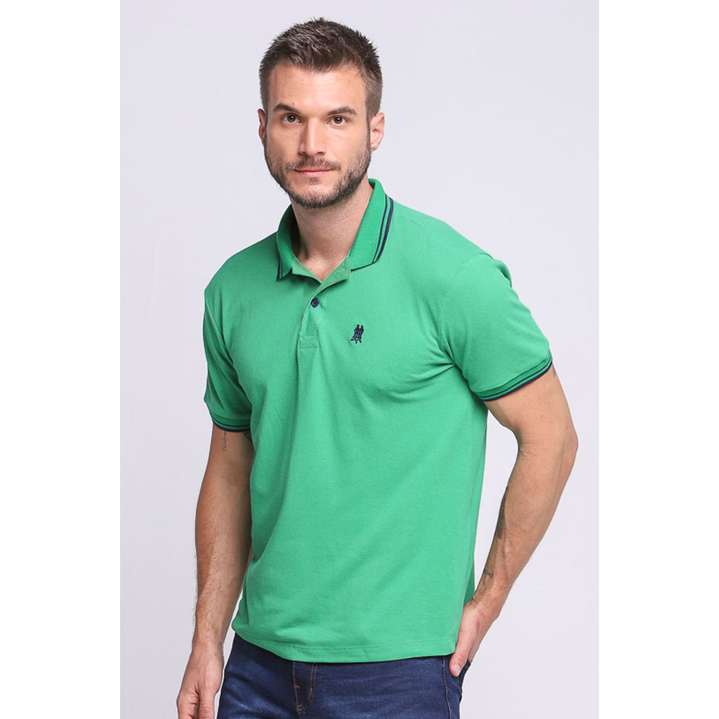 Polo Masculina Filete Duplo Polo Wear Verde Claro