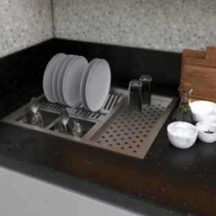Calha Úmida Quadrada Gourmet Canal Organizador Escorredor Aço Inox 58x48 Escolha a Cor