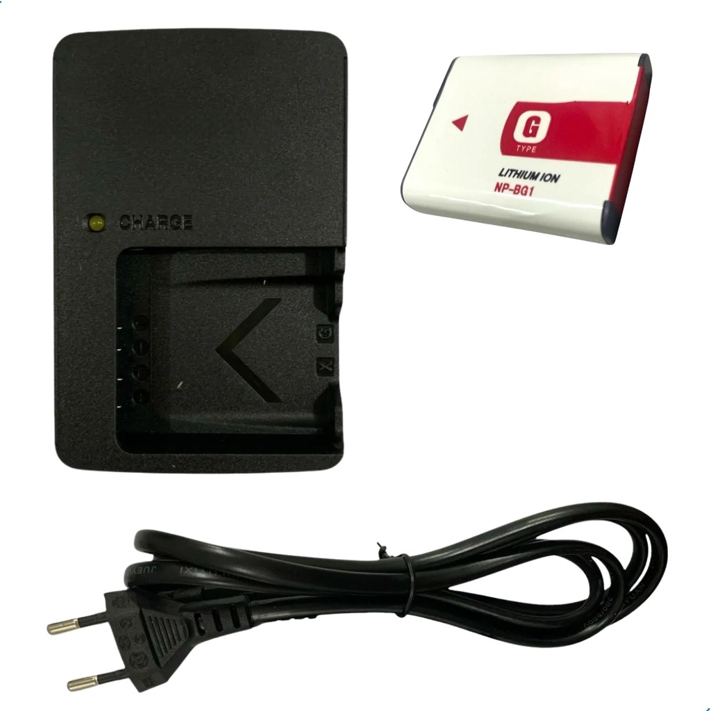 kit Carregador BC-CSG + Bateria NP-BG1 Sony 910mAh para Cyber-shot Dsc-w80 W70 W90 H50 W55 W35