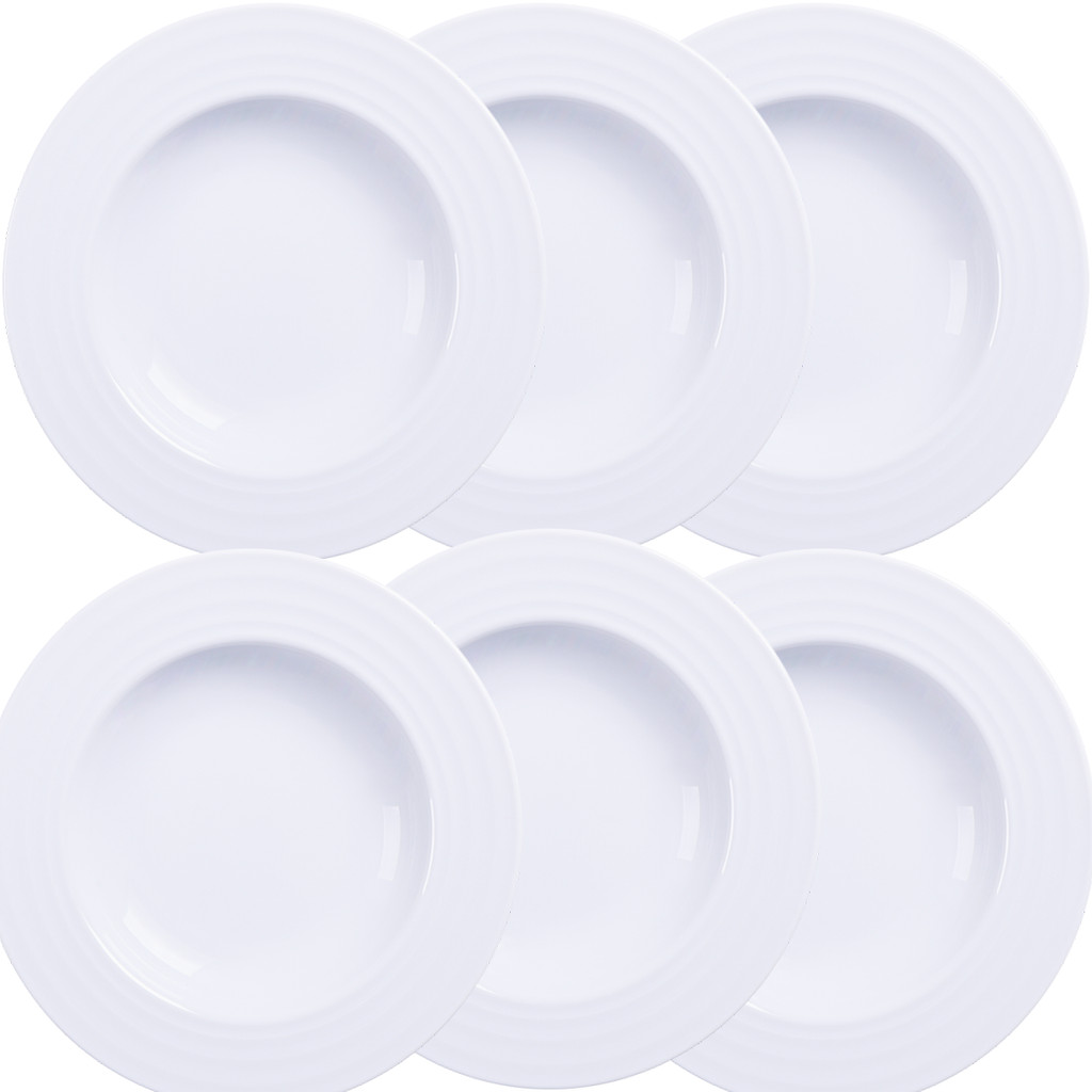 6 pratos fundo tramontina porcela 23cm vibrare kit de pratos de porcelana tramontina