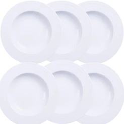 6 pratos fundo tramontina porcela 23cm vibrare kit de pratos de porcelana tramontina