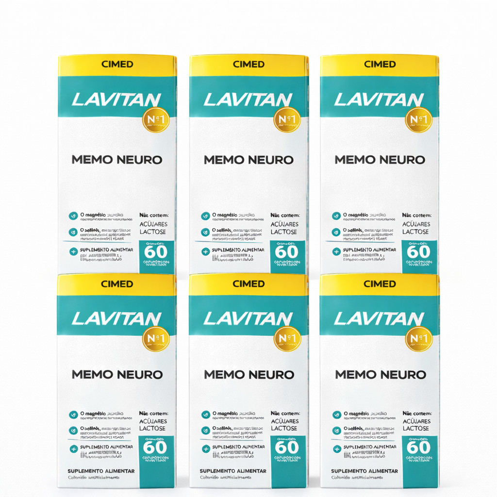 Kit 06 Vitamina Lavitan Memória Memo Neuro 60 Comp - Cimed