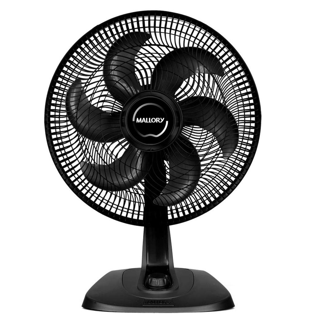 Ventilador Mesa Mallory 40Cm 6 Pás Preto 220V