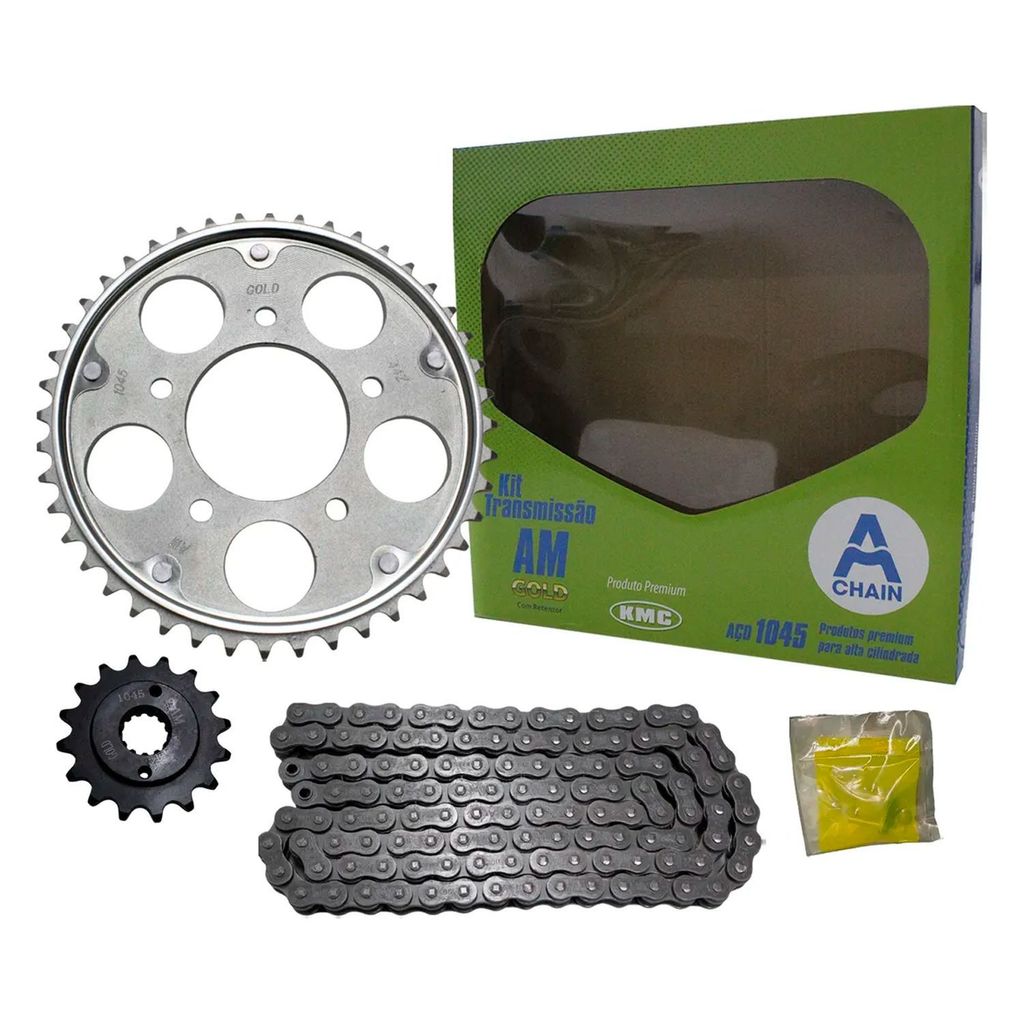 KIT RELAÇÃO SHADOW 600 1997-2005 COM RETENTOR KMC GOLD