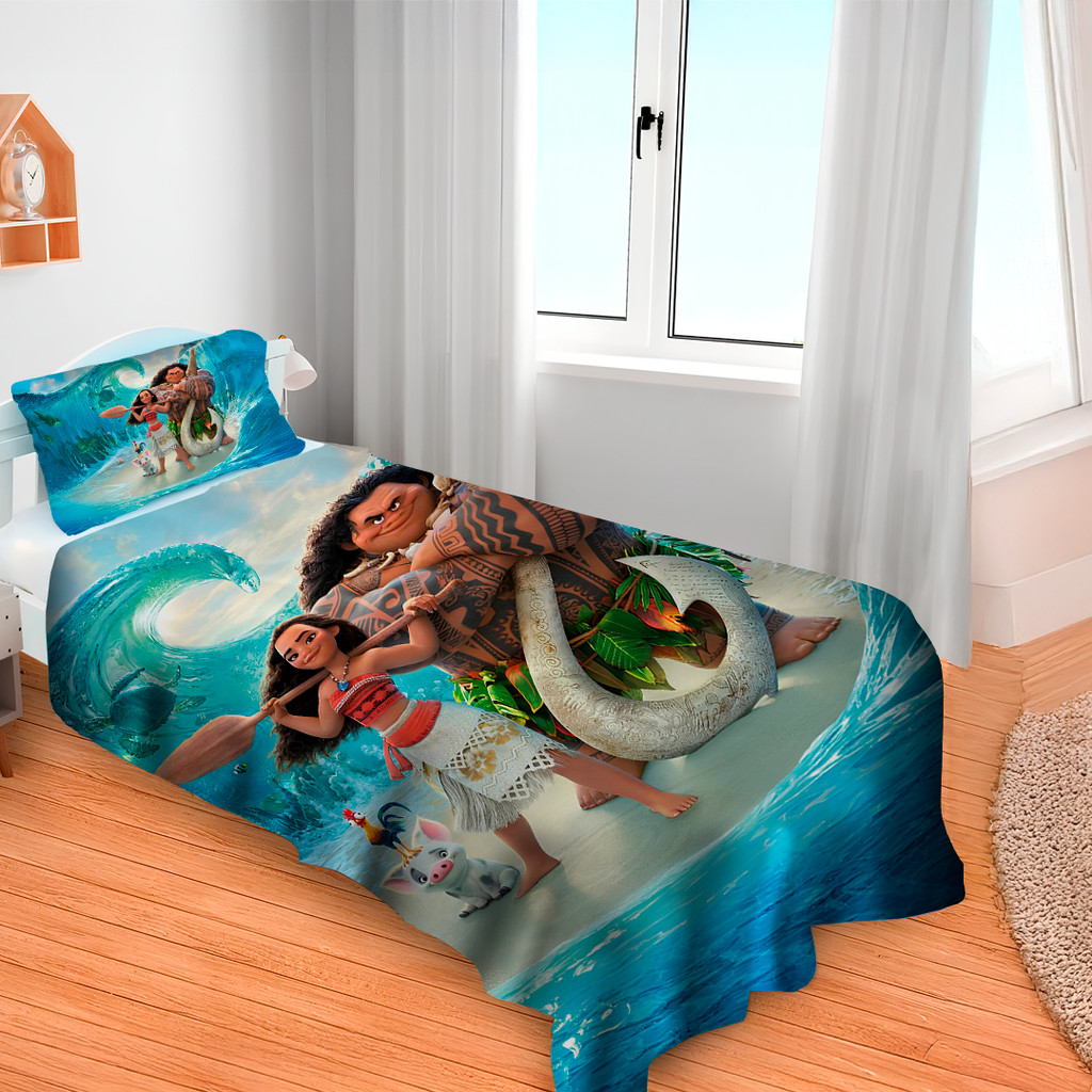 Jogo De Lençol Com Fronha Quarto Solteiro / Infantil Moana