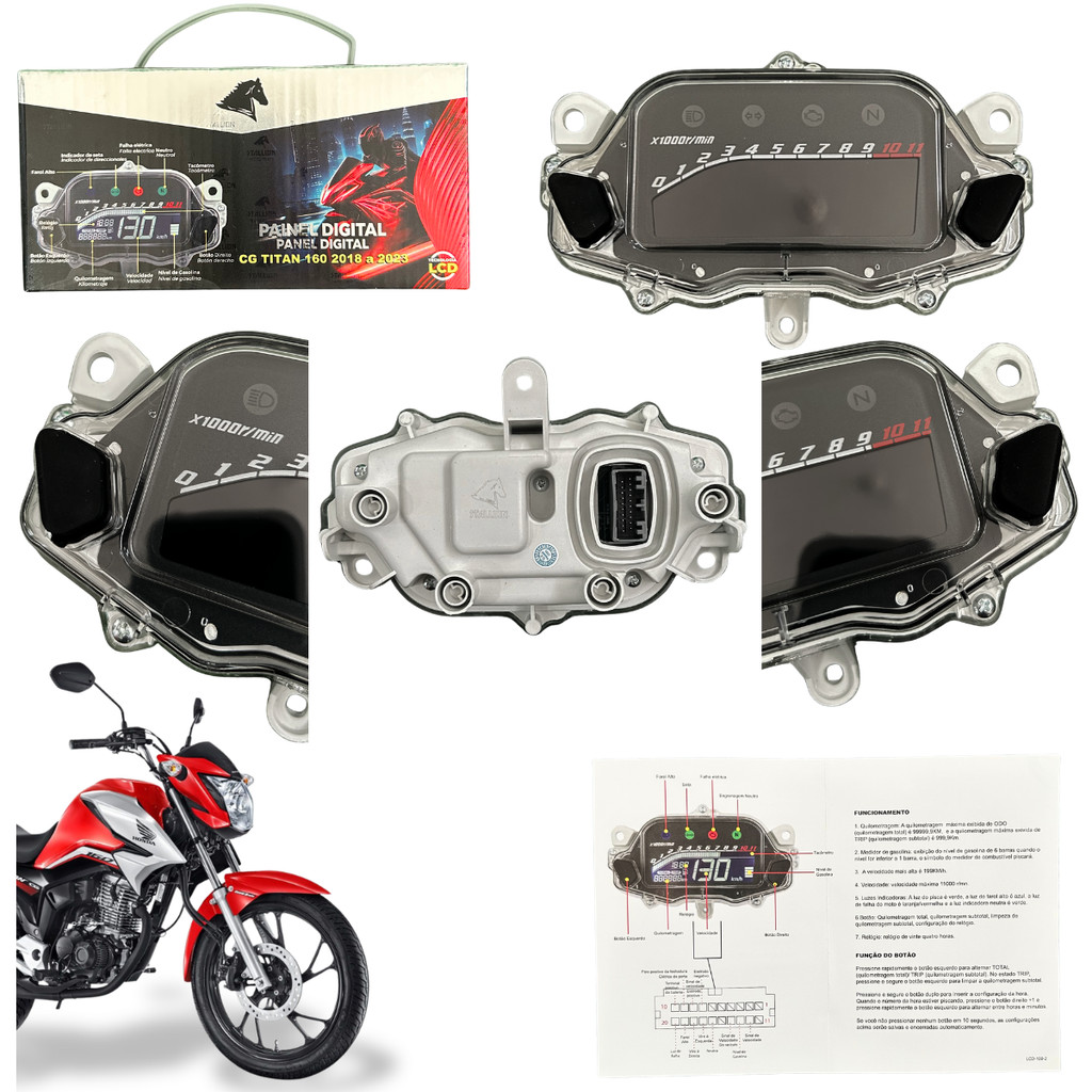 Painel Digital Honda CG Titan 160 2018 até 2023 Stallion