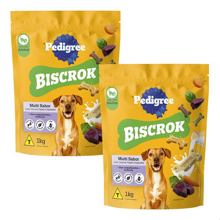 Kit 2 Petisco Pedigree Biscrok Cães Adulto Multi 1kg Sabores em Oferta na Shopee