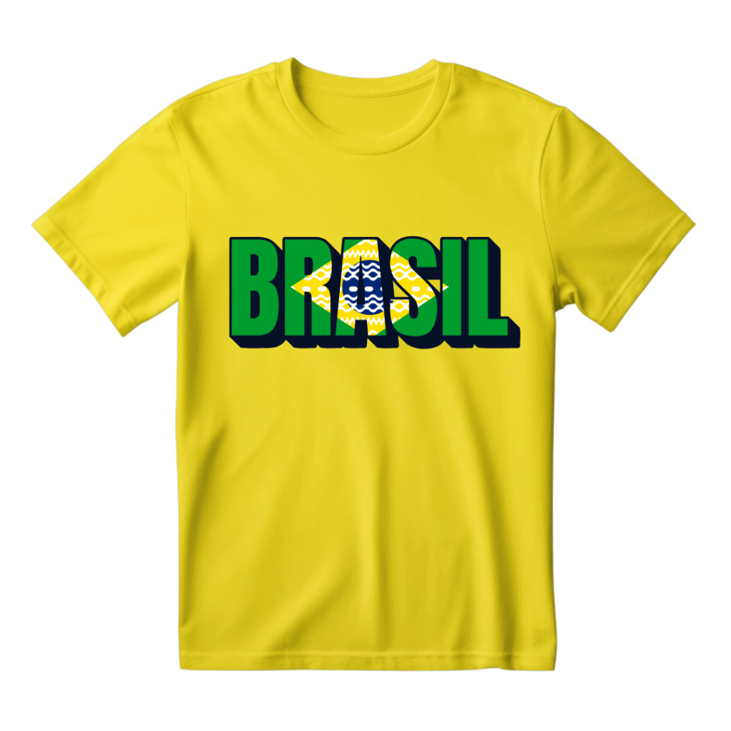 Linda Camiseta Unissex Camisa Brasil Amarelinha Blusa unissex 100% Algodão Envio Imediato 100% Algodão Postagem Rapida P
