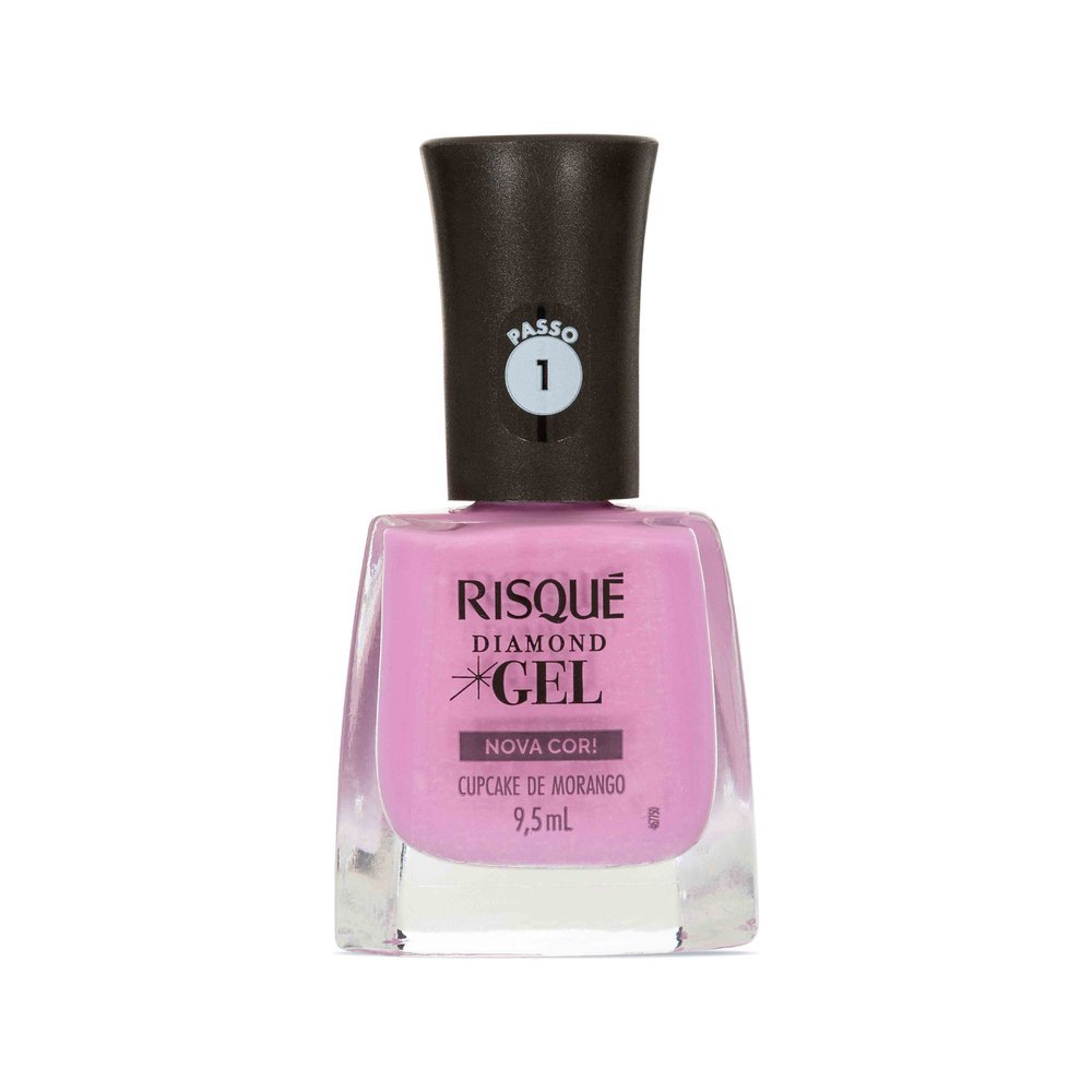 Esmalte Rosa Risqué Diamond Gel Cupcake de Morango Cremoso 9,5 ml em Oferta na Shopee