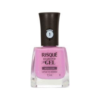 Esmalte Rosa Risqué Diamond Gel Cupcake de Morango Cremoso 9,5 ml em Oferta na Shopee