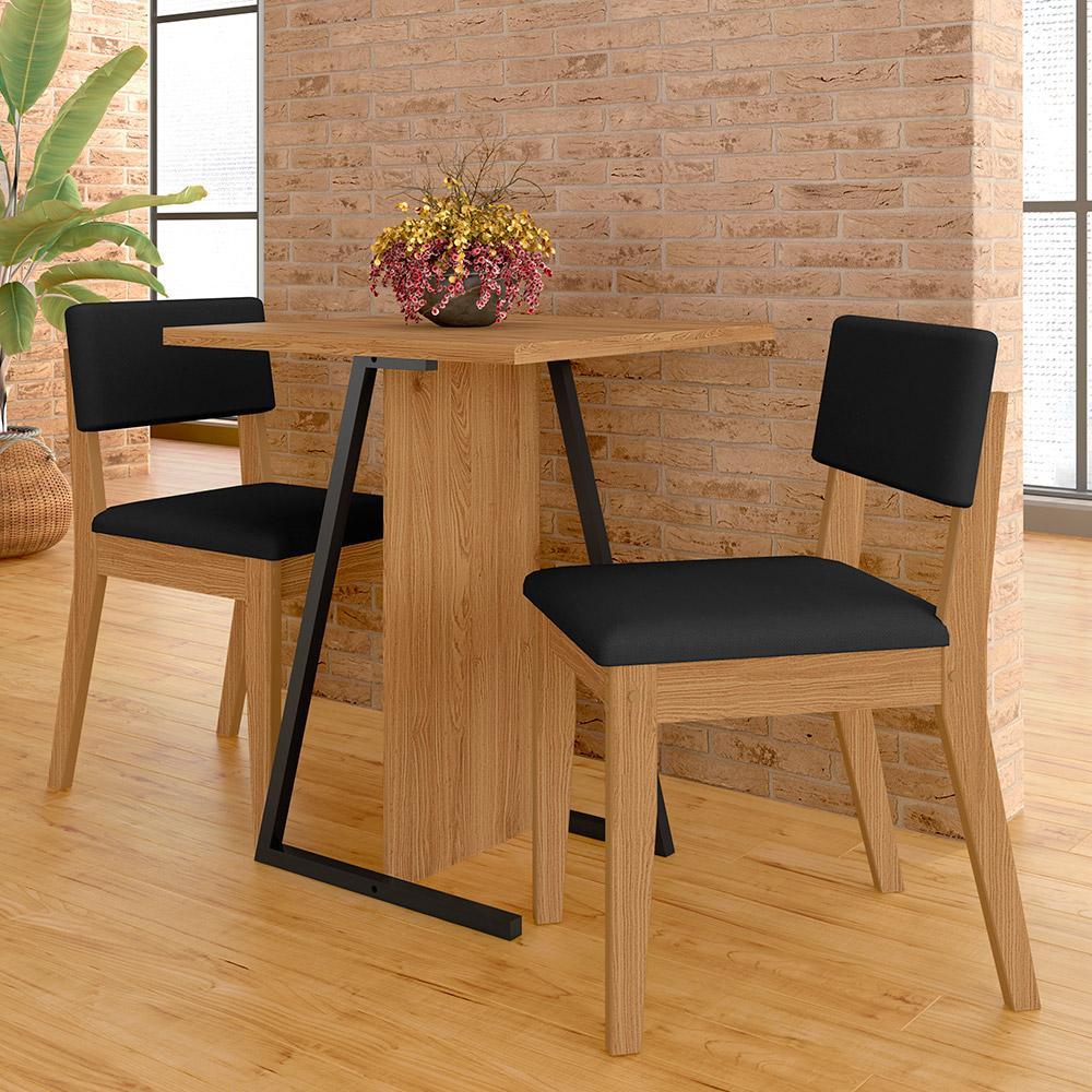 Conjunto De Mesa Com 2 Cadeiras Arkansas Cinamomo/preto - M. Arapongas em Oferta na Shopee
