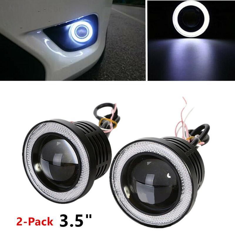 [Nis] 1 * 3.5 " Olhos De Anjo LED Farol De Nevoeiro Carro SUV Universal Branco Condução 12V [BR]