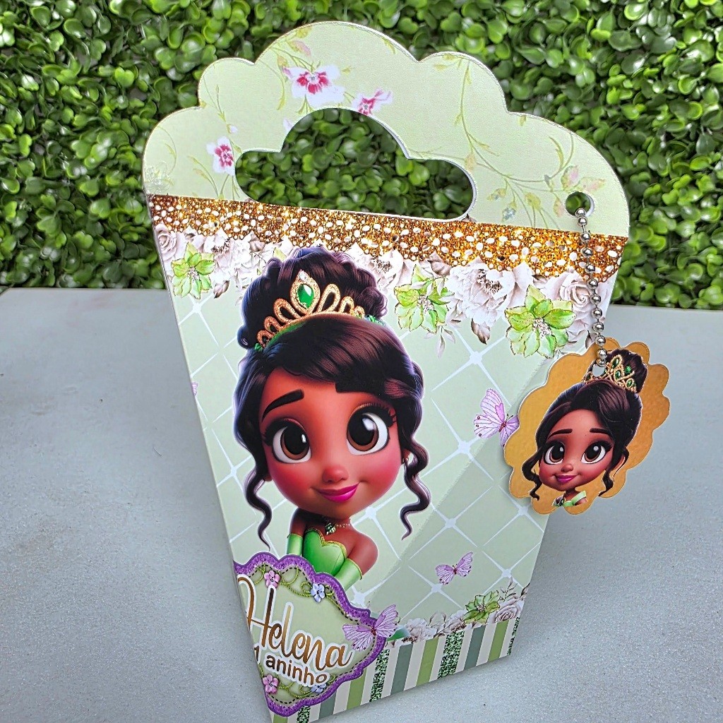 Kit Caixa Montada PRINCESA TIANA CUTE - Personalizados - Festa infantil - Aniversário - Lembrancinha