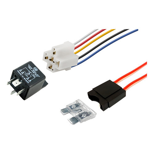 Relê Auxiliar 4 Pinos 12v Com Chicote E Porta Fusível Lamina 25 Amp