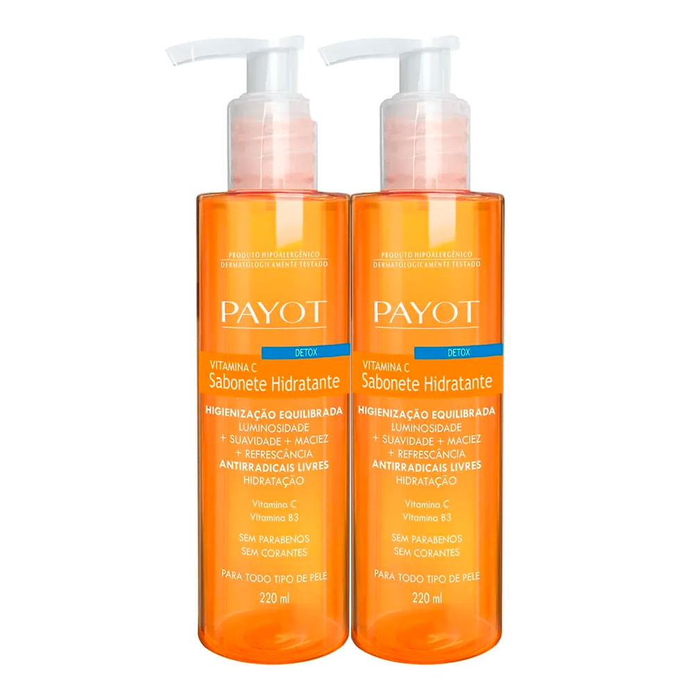 Kit Sabonete Líquido Payot Detox Vitamina C 220ml - 2 Unidades em Oferta na Shopee