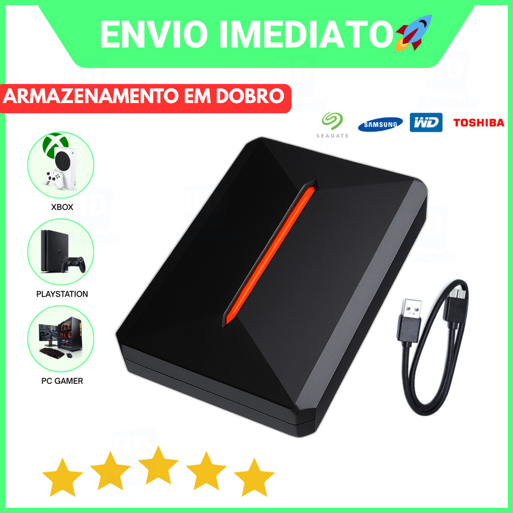 HD Externo 250GB a 500GB USB 3.0 ENVIO IMEDIATO Portátil de Console, Xbox, PS4 Armazenamento Rápido