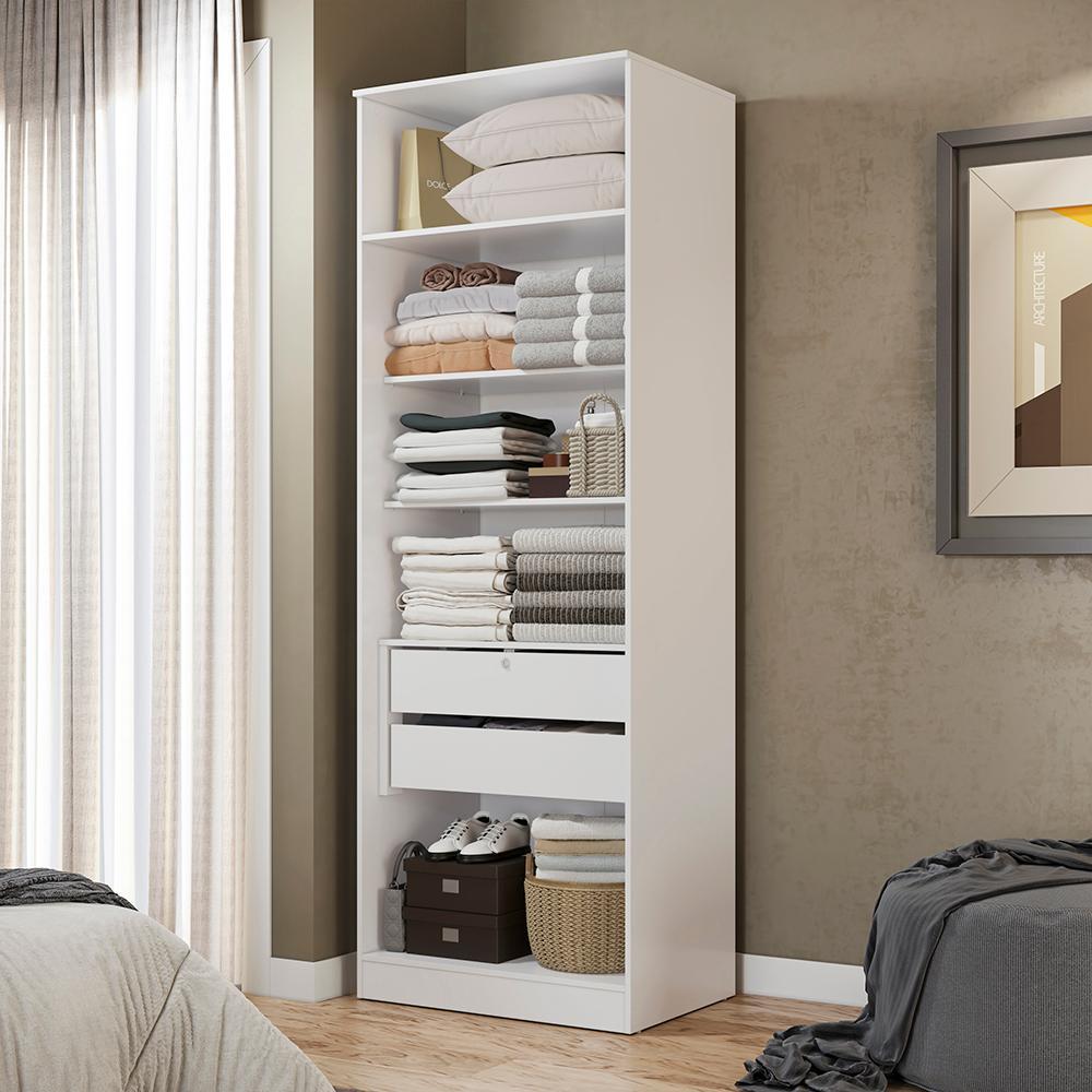 Guarda-Roupa Sem Portas Closet Kappesberg Adapt Branco 80cm