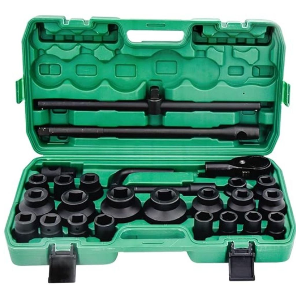 JOGO COM 26 SOQUETES DE IMPACTO 3/4 LINHA PESADA 21MM A 65MM