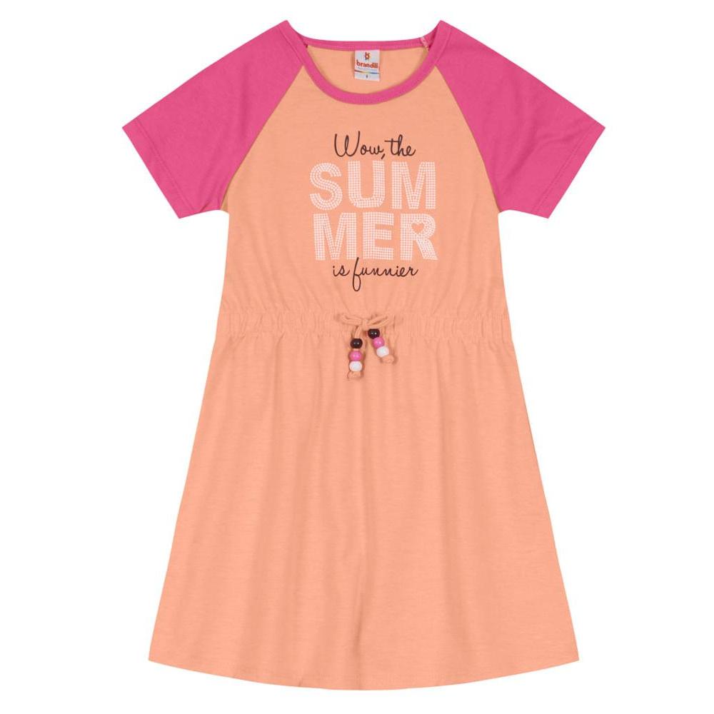 Vestido com mangas raglan infantil menina Brandili