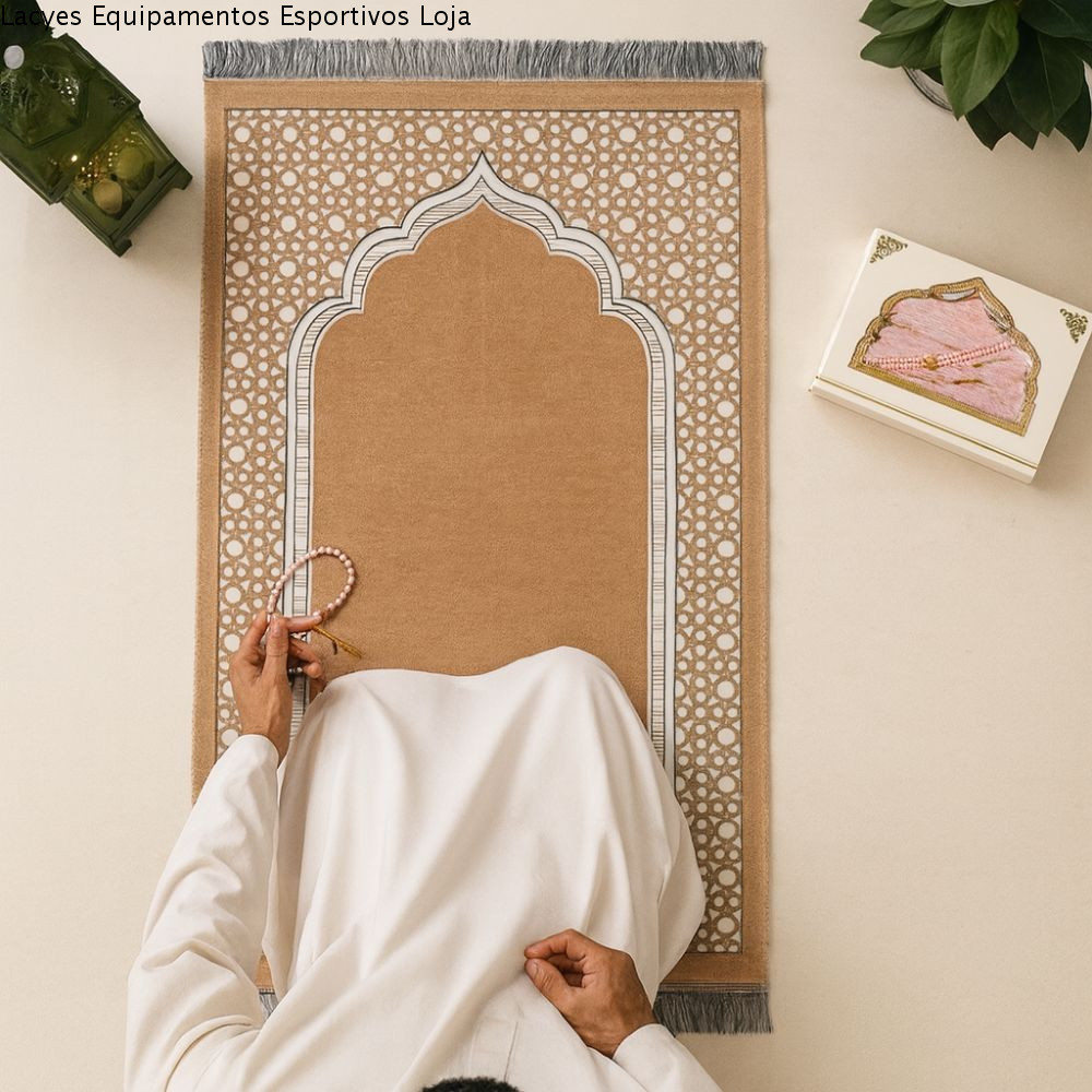 Imagem LACYES Tapete De Oração Muçulmano , Conjunto De Antiderrapante De 70x110cm , Islâmico Retangular Estilo Étnico Dobrável