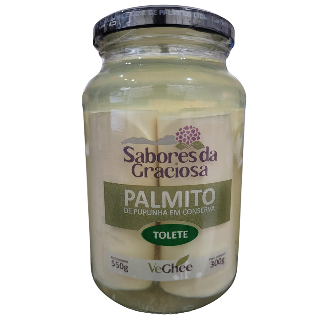 Palmito de Pupunha em Conserva - Tolete 300 gr