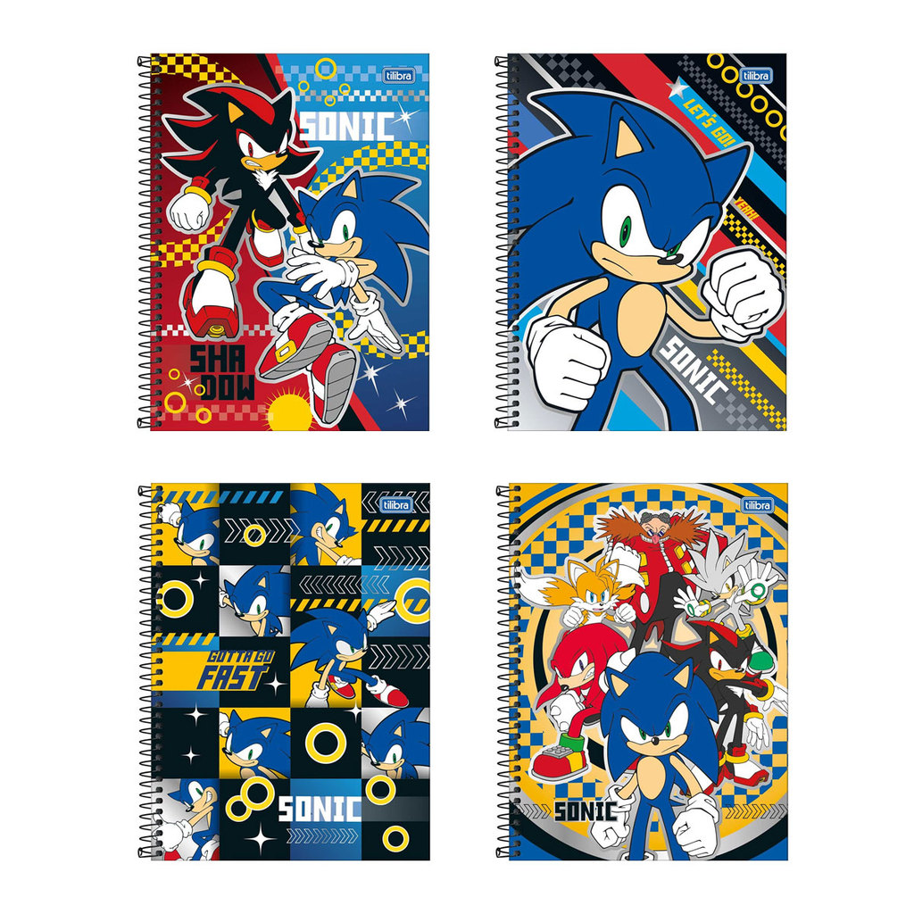 Caderno espiral capa dura universitário 1x1 80 folhas Sonic Tilibra