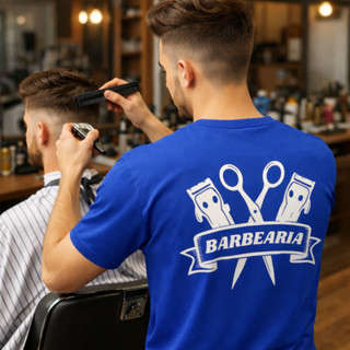 Camiseta Masculino Básica Barbeiro Uniforme Confortável Barbearia Camisa Premium Salão Trabalho Cabelereiro Maquina em Oferta na Shopee