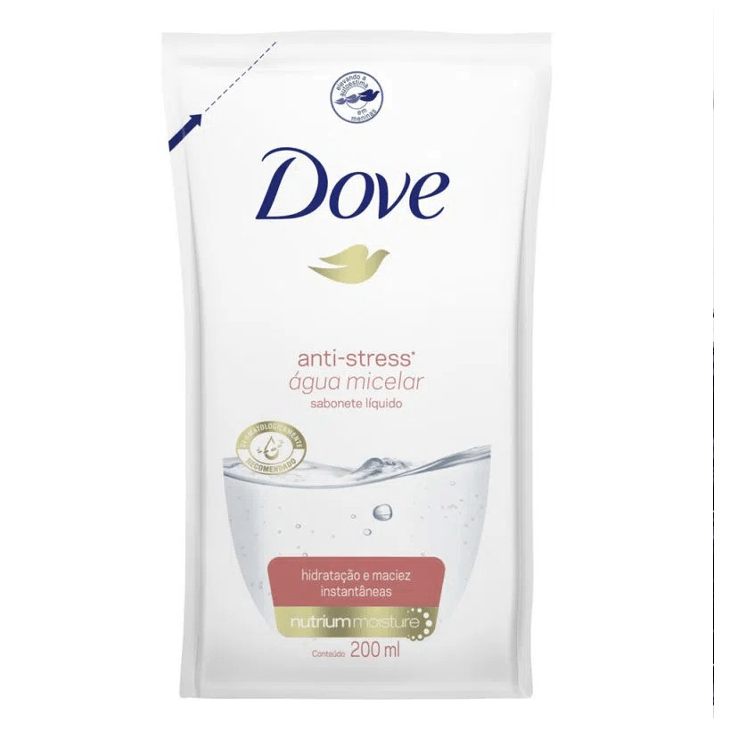 Sabonete Líquido Dove Refil Micelar Anti Stress 200ml em Oferta na Shopee