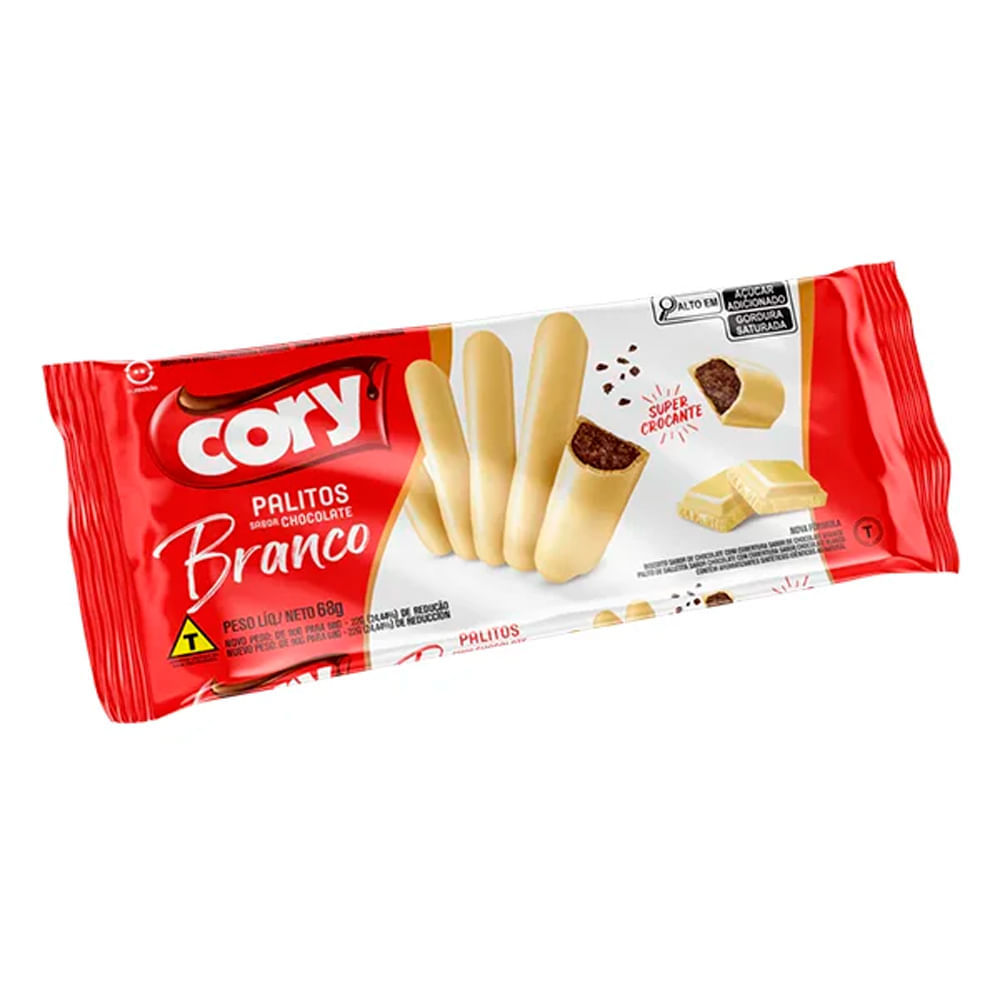 Biscoito Palitos Cory Savor Chocolate Branco 68g em Oferta na Shopee