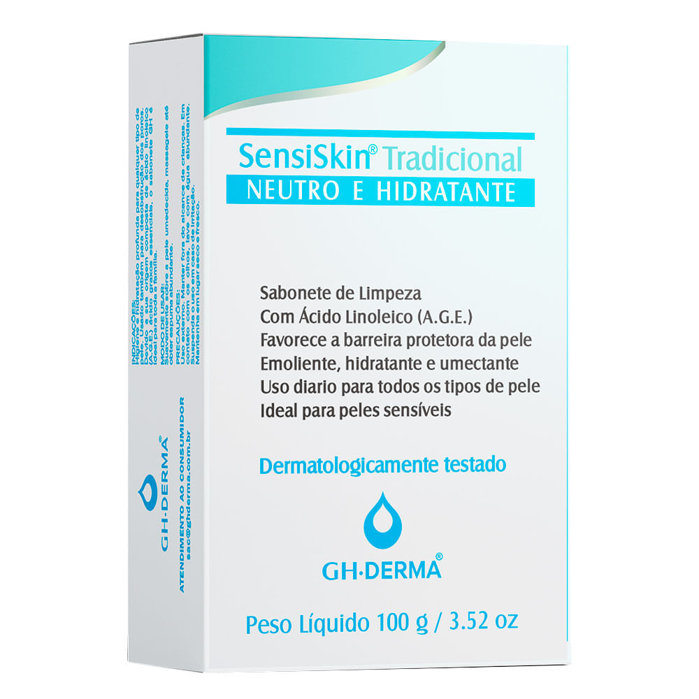 Sabonete em Barra GH Derma SensiSkin Neutro e Hidratante 100g em Oferta na Shopee