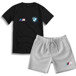Kit Camiseta Short Infantil Juvenil BMW Carro Short Moletinho 100% Algodão Sport M