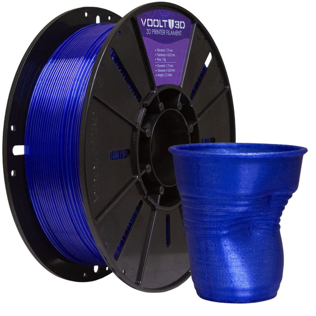Filamento Pet-g Hf Cor Premium Azul Marinho Translúcido 1 Kg Voolt3D — R$ 219,29 em Shopee
