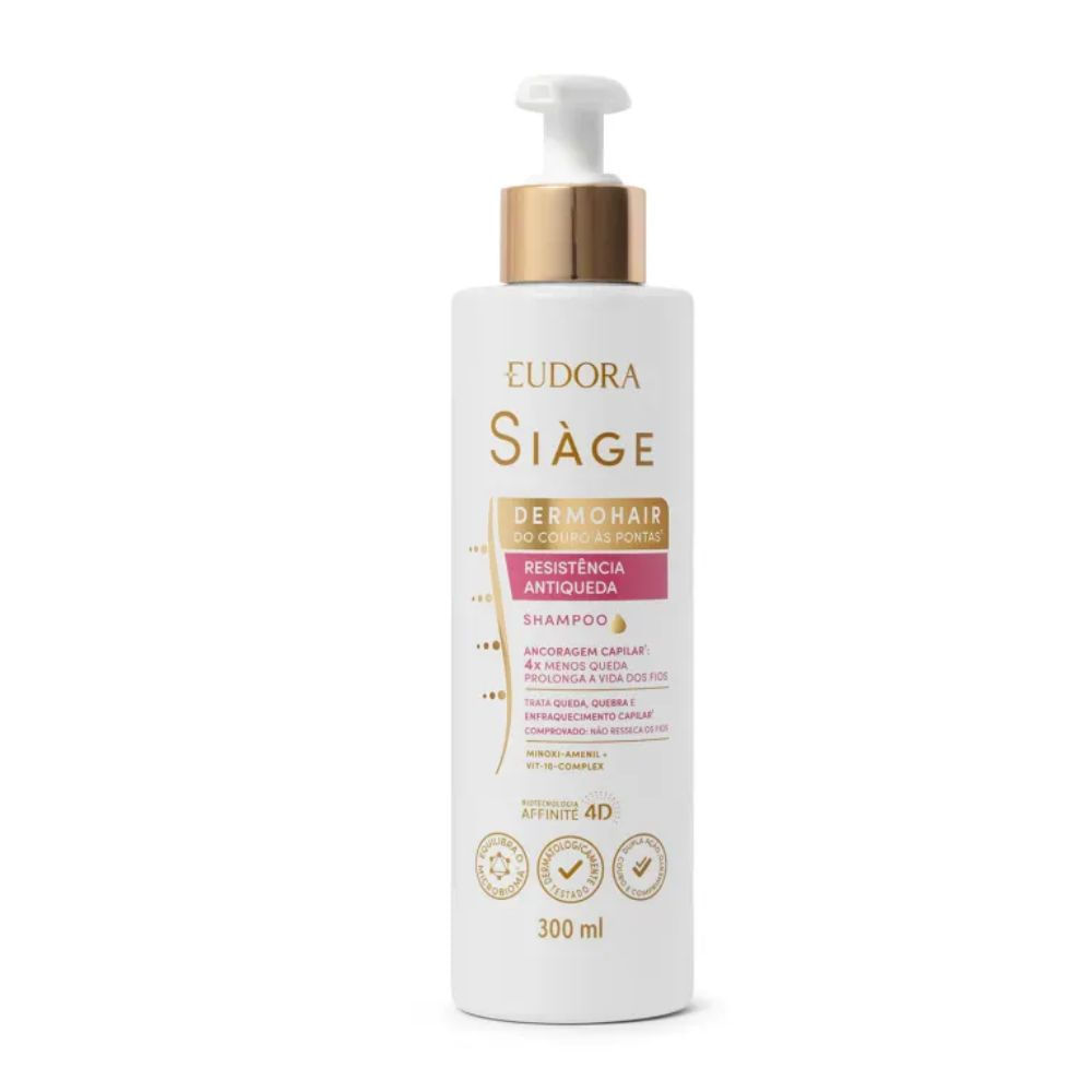 Shampoo Eudora Siage Resistencia Antiqueda 300ml em Oferta na Shopee