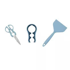 Kit tesoura de cozinha, abridor de garrafas e potes e espátula de silicone larga - Oikos