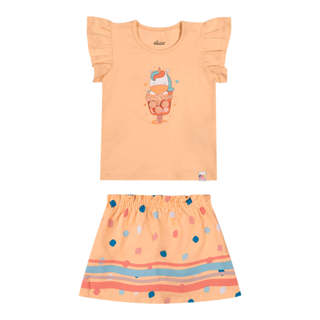 Conjunto Bebê Menina Unicórnio Com Pompom Elian Laranja em Oferta na Shopee