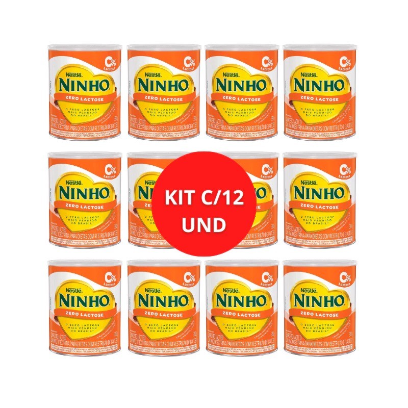 KIT C/ 12 LEITE NINHO ZERO LACTOSE 380G