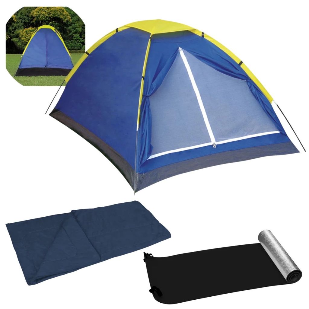 Kit Barraca 3 Pessoas Iglu Mor Coluna D Água 300mm + Saco de Dormir Solteiro + Isolante Térmico