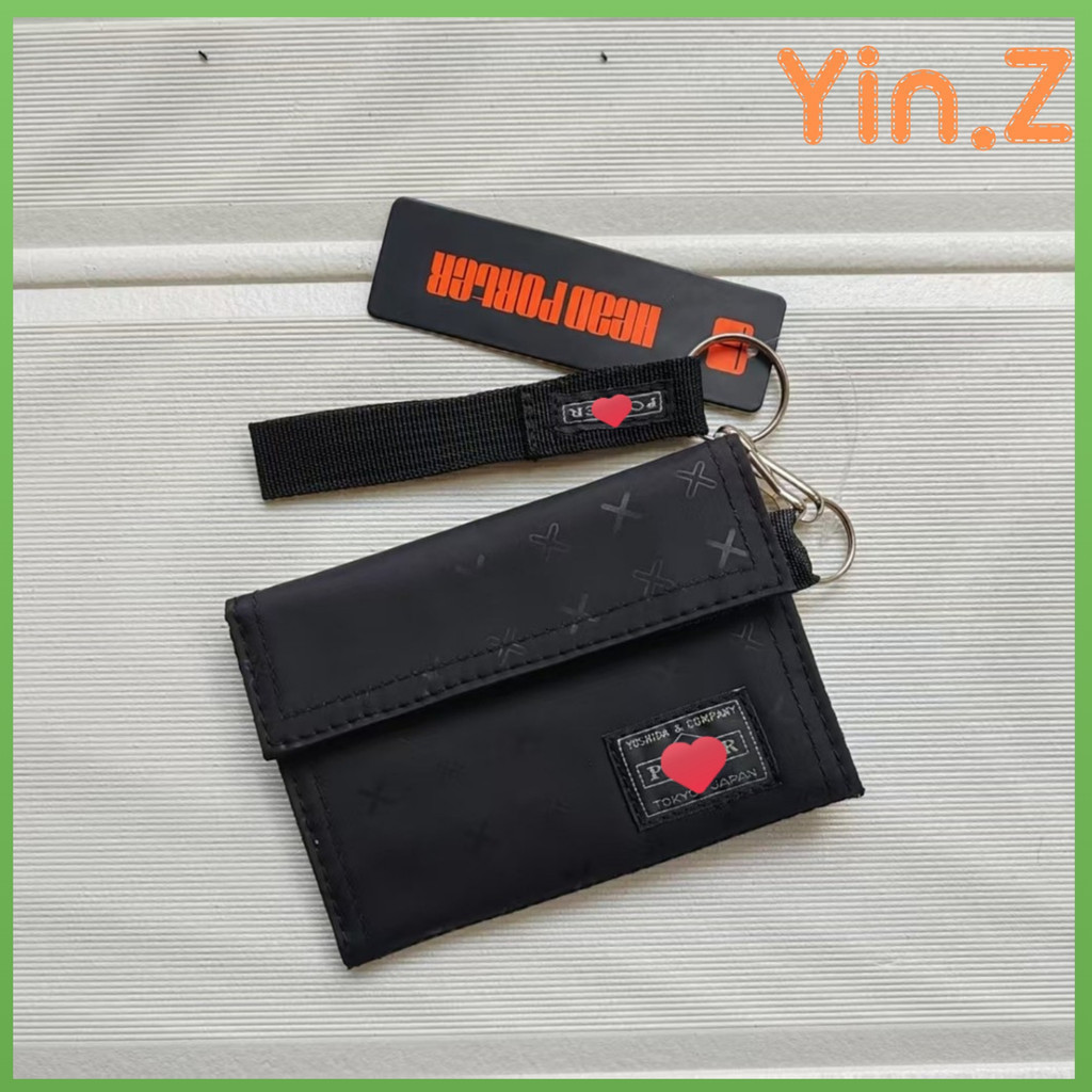 Japão PORTER Yoshida Novo Estilo Carteira Curta Porta-Cartões Moedeiro Unissex Clutch Náilon Simples Redonda