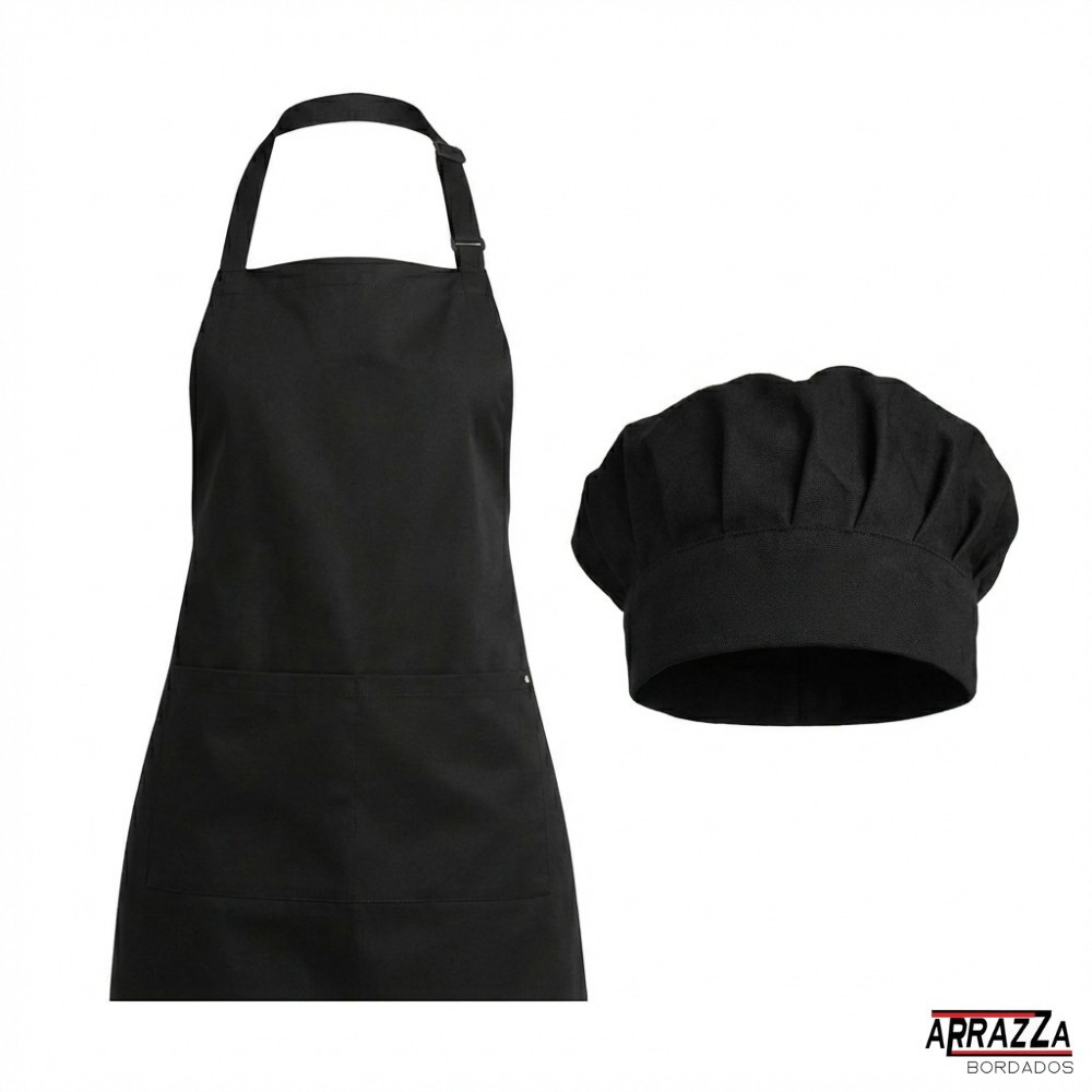 Avental + Chapéu de Cozinheiro Confeitaria Restaurante Produto Profissional em Oferta na Shopee