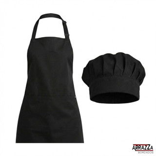Avental + Chapéu de Cozinheiro Confeitaria Restaurante Produto Profissional em Oferta na Shopee