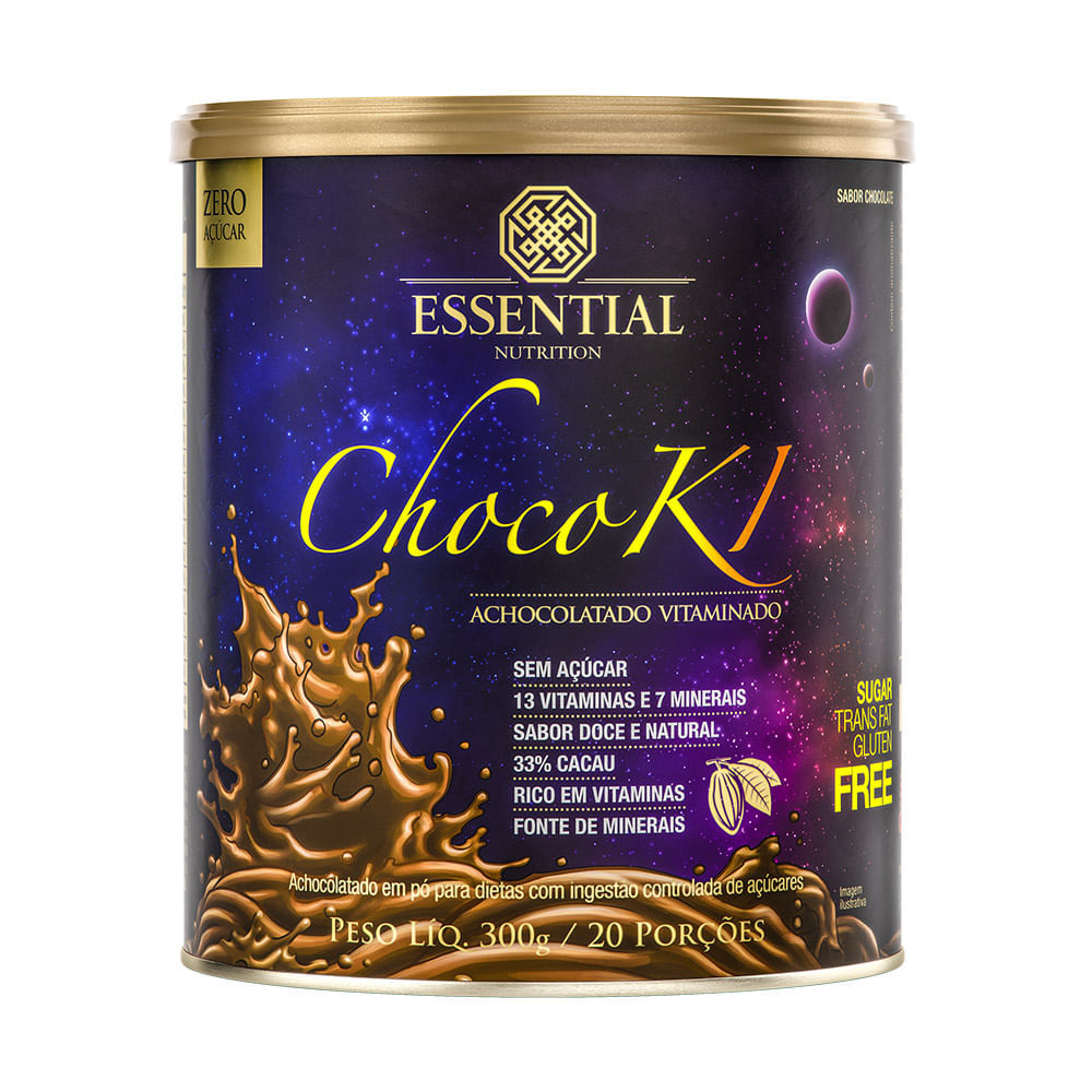 ChocoKi Essential Nutrition Achocolatado Vitaminado 300g em Oferta na Shopee