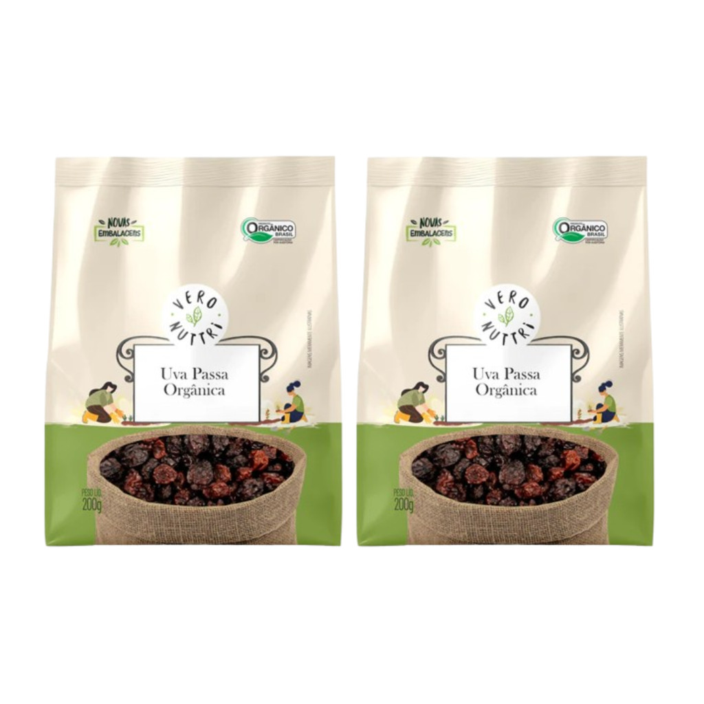 Kit 2 Uva Passa Organica 400g Vero Nuttri