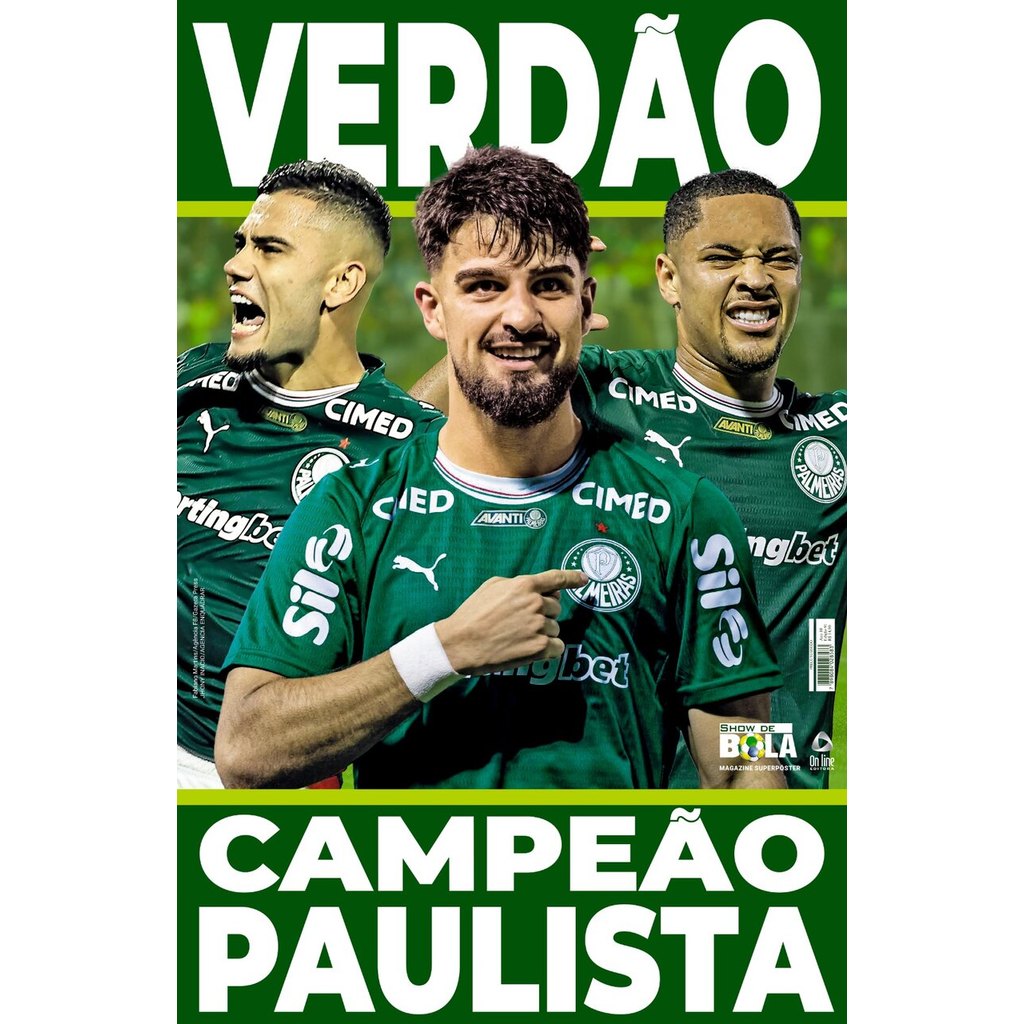 Show de Bola Magazine SuperPôster - Campeão Paulista 2026 - Palmeiras em Oferta na Shopee