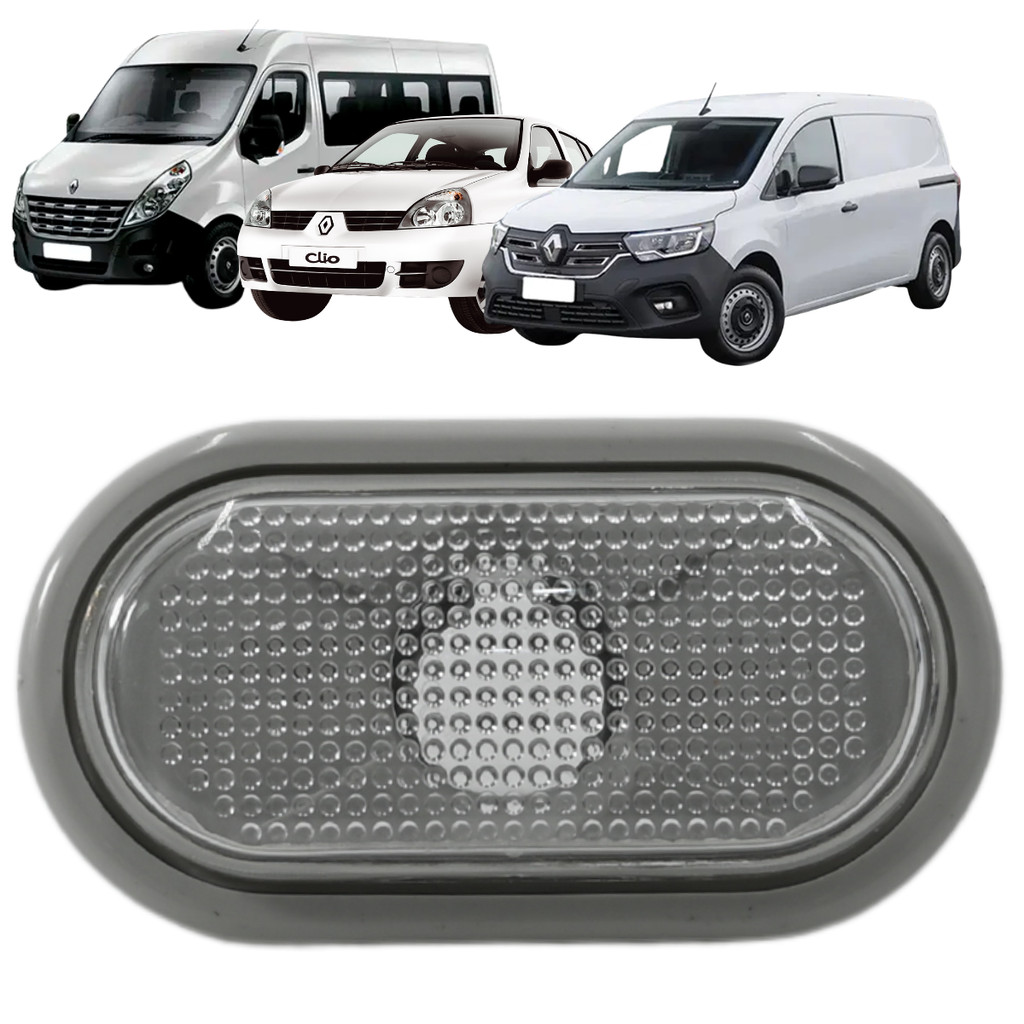 Lanterna Lateral Paralama Pisca Seta Clio Kangoo Master Moldura Cinza Cristal