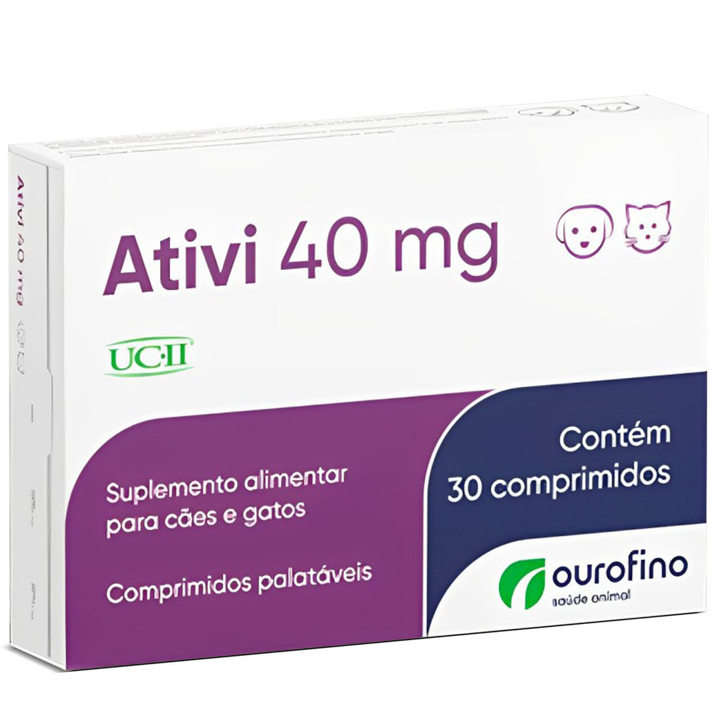 Ativi Suplemento Colageno 40mg para Cães e Gatos Ourofino