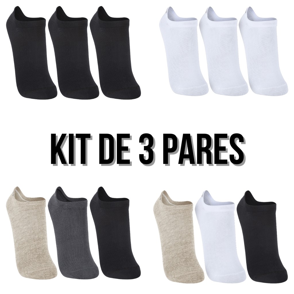 Kit 3 Pares Meia Lupo Sapatilha Invisível Unissex Algodão Original Conforto em Oferta na Shopee