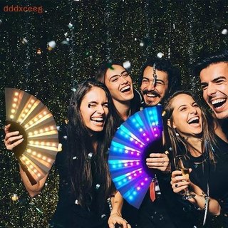Leque LED Dobrável Luminoso para Dança Festa Show Balada Cosplay Carnaval Leque Iluminado