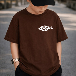 Camiseta Infantil e Juvenil Peixe Jesus 100% Algodão Premium Criança Personalizada Unissex Blusa Camisa em Oferta na Shopee
