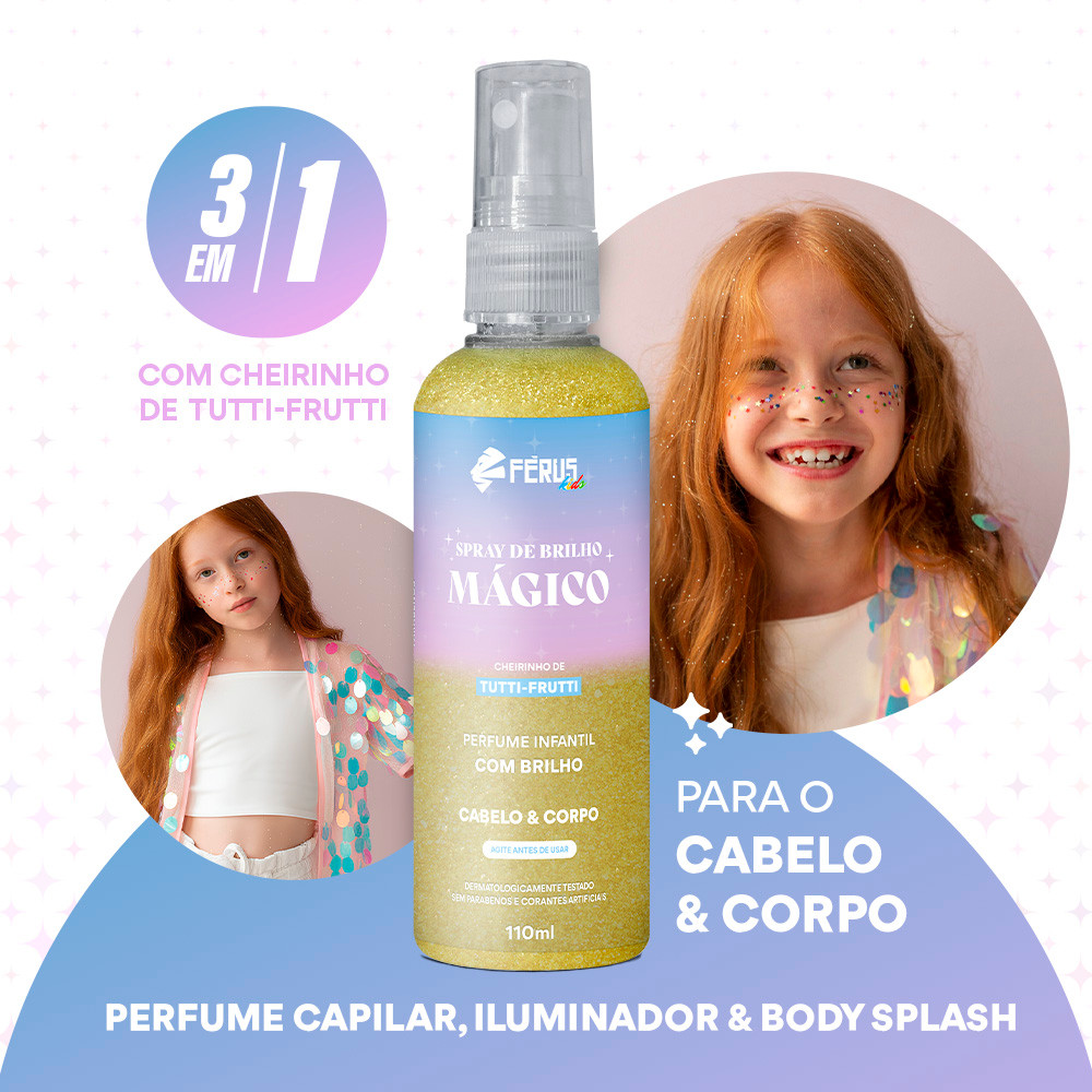 Spray de Brilho Mágico Férus Kids 110ml em Oferta na Shopee